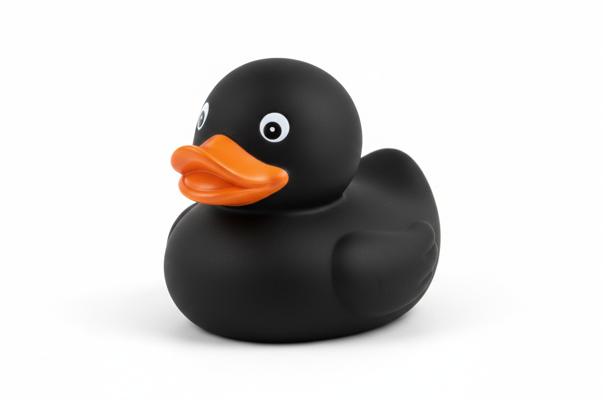 a black duck toy